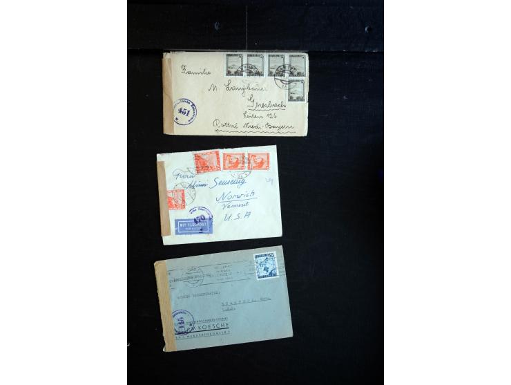 1945/60 (ca), interessanter Posten mit Zensurpost, dabei viel Auslandspost bzw. Incoming Mail, viele verschiedenene Zensuren 