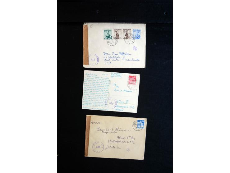 1945/60 (ca), interessanter Posten mit Zensurpost, dabei viel Auslandspost bzw. Incoming Mail, viele verschiedenene Zensuren 