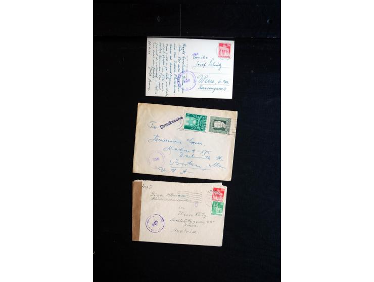 1945/60 (ca), interessanter Posten mit Zensurpost, dabei viel Auslandspost bzw. Incoming Mail, viele verschiedenene Zensuren 