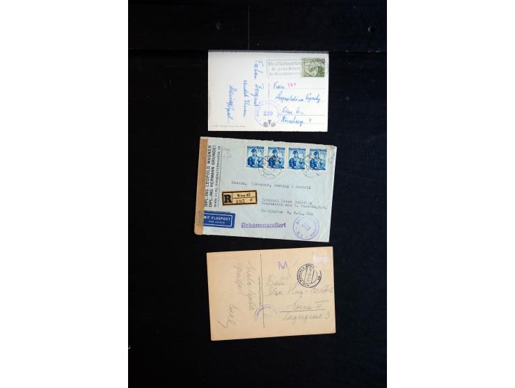 1945/60 (ca), interessanter Posten mit Zensurpost, dabei viel Auslandspost bzw. Incoming Mail, viele verschiedenene Zensuren 