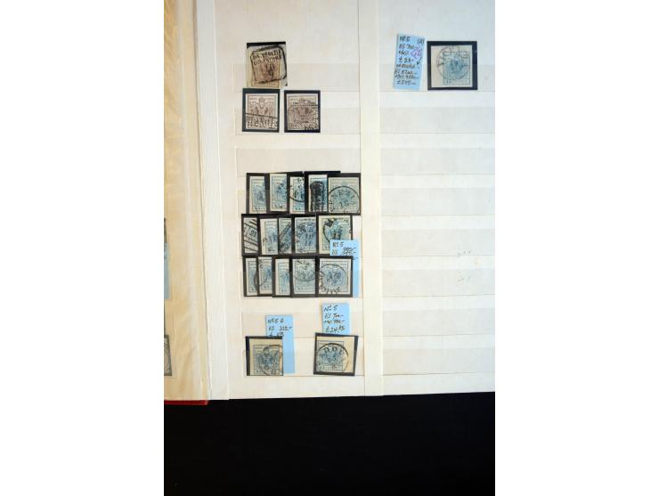 1850/64, schöne gestempelte Sammlung mit u.a. Mi.-Nr. 1 (25, dabei Paar), 2 (24, dabei zwei Paare), 6II (8), 7II (10), 8II (1