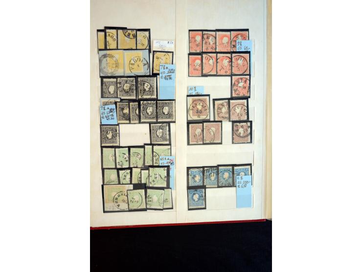 1850/64, schöne gestempelte Sammlung mit u.a. Mi.-Nr. 1 (25, dabei Paar), 2 (24, dabei zwei Paare), 6II (8), 7II (10), 8II (1