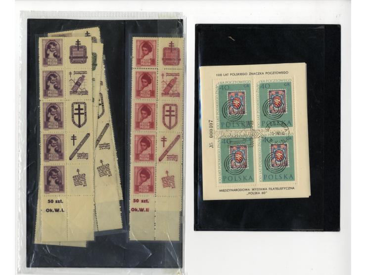 1946/62, postfrische und gestempelte Partie mit u.a. Mi.-Nr. 445-47 KLB, 515-17 KLB, 1151-55 KLB postfrisch und gestempelt, 1