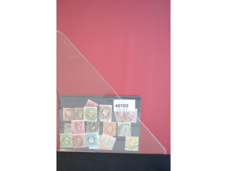 1853/1975 (ca.), fast ausschließlich gestempelte Sammlung mit u.a. Mi.-Nr. 1 (2), 3, 4 (Fotoattest Nucleo), 6, 44 etc., Klass