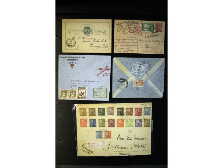 PORTUGAL UND KOLONIEN: 1860/1950 (ca.), über 200 Briefe und Karten, viel Kolonien, dabei Macao Nr. 161 a. Karte n. Hongkong