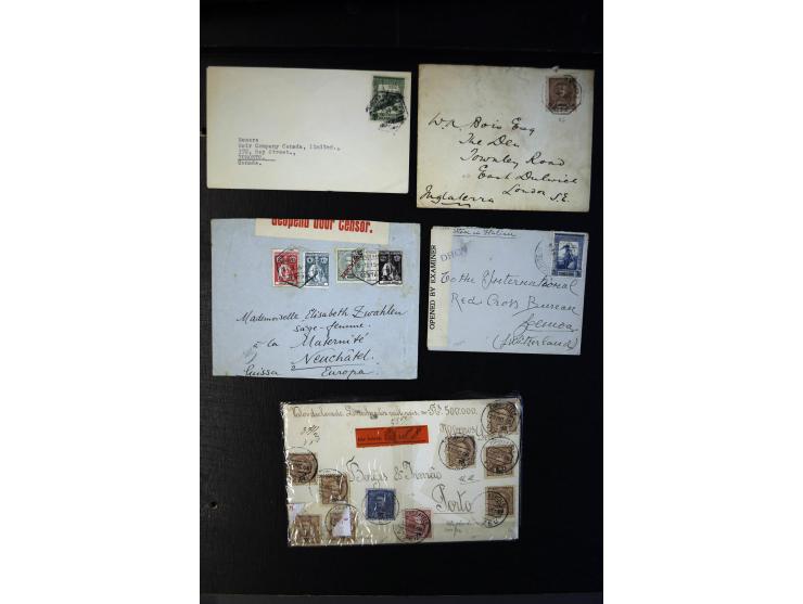 PORTUGAL UND KOLONIEN: 1860/1950 (ca.), über 200 Briefe und Karten, viel Kolonien, dabei Macao Nr. 161 a. Karte n. Hongkong