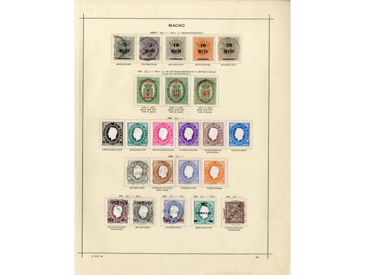1868/1915 (ca.), ungebrauchte und gestempelte alte Sammlung mit vielen besseren werten und kpl. Ausgaben, dabei auch Macao un