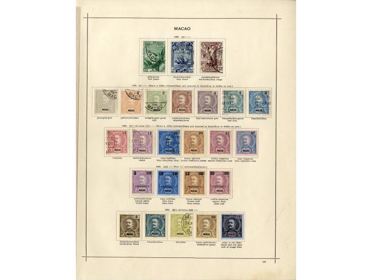 1868/1915 (ca.), ungebrauchte und gestempelte alte Sammlung mit vielen besseren werten und kpl. Ausgaben, dabei auch Macao un
