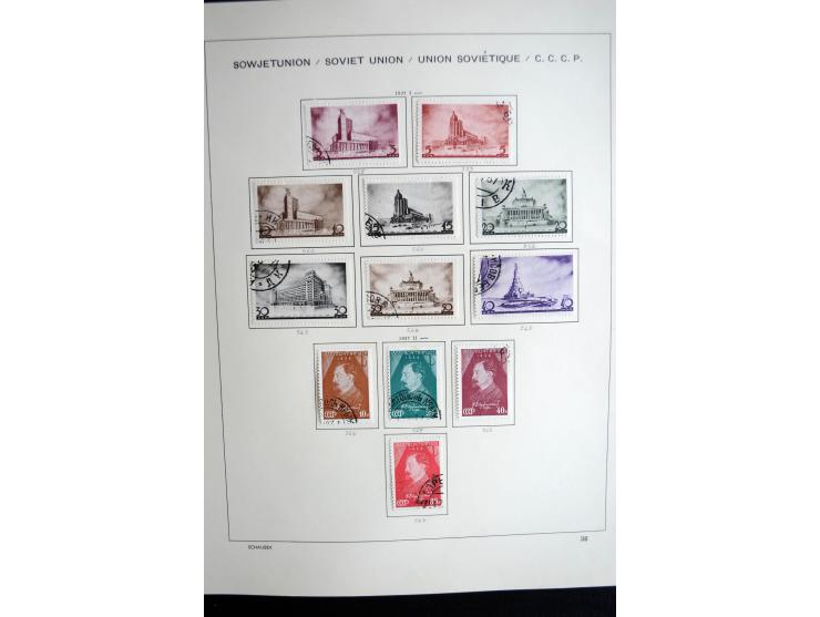 1858/1958, überwiegend gestempelte reichhaltige Sammlung mit guten Werten und Sätzen im Schaubek-Album und Einsteckbuch