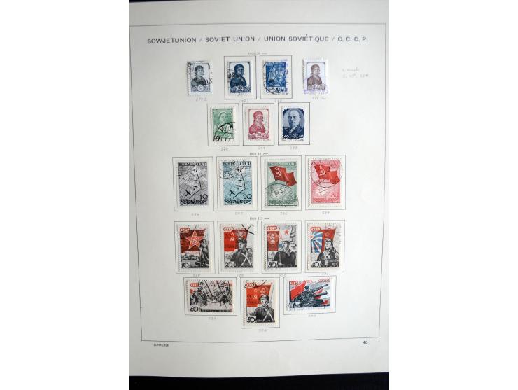 1858/1958, überwiegend gestempelte reichhaltige Sammlung mit guten Werten und Sätzen im Schaubek-Album und Einsteckbuch
