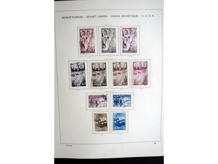 1858/1958, überwiegend gestempelte reichhaltige Sammlung mit guten Werten und Sätzen im Schaubek-Album und Einsteckbuch
