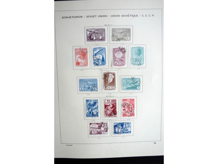 1858/1958, überwiegend gestempelte reichhaltige Sammlung mit guten Werten und Sätzen im Schaubek-Album und Einsteckbuch