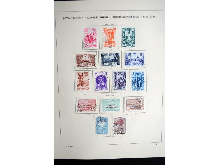 1858/1958, überwiegend gestempelte reichhaltige Sammlung mit guten Werten und Sätzen im Schaubek-Album und Einsteckbuch