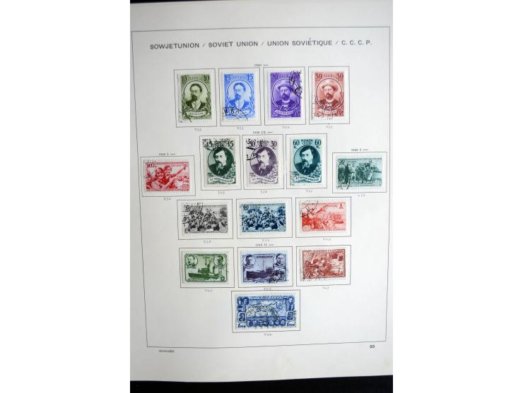 1858/1958, überwiegend gestempelte reichhaltige Sammlung mit guten Werten und Sätzen im Schaubek-Album und Einsteckbuch