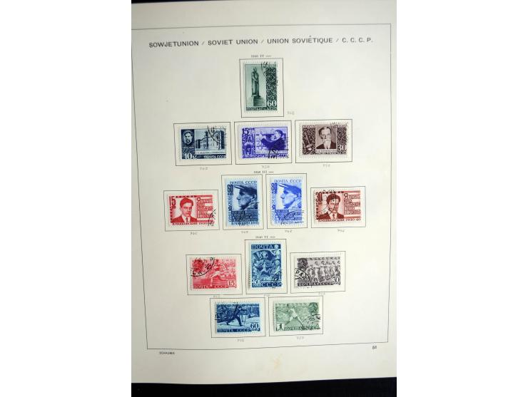 1858/1958, überwiegend gestempelte reichhaltige Sammlung mit guten Werten und Sätzen im Schaubek-Album und Einsteckbuch