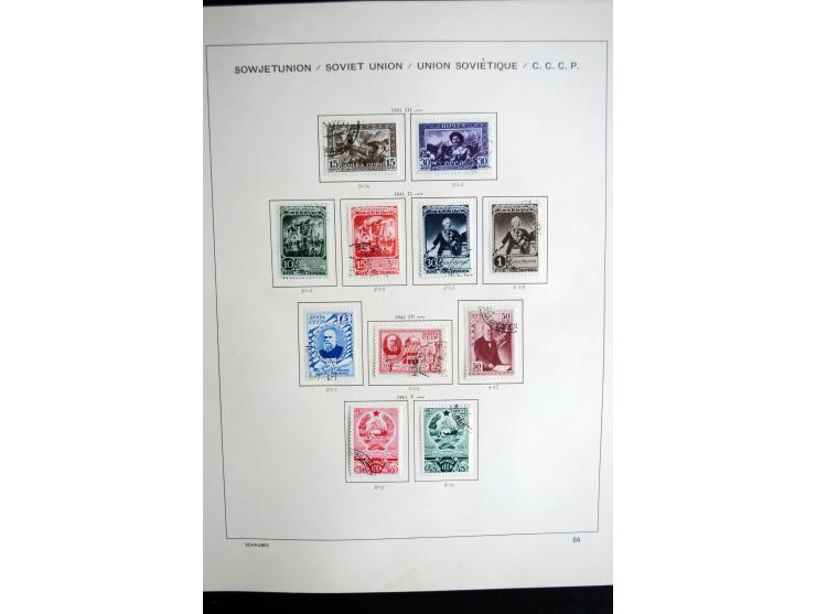 1858/1958, überwiegend gestempelte reichhaltige Sammlung mit guten Werten und Sätzen im Schaubek-Album und Einsteckbuch
