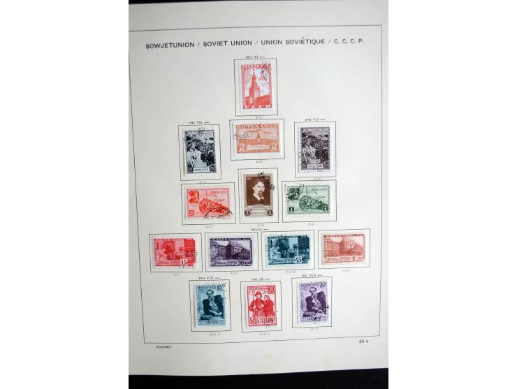 1858/1958, überwiegend gestempelte reichhaltige Sammlung mit guten Werten und Sätzen im Schaubek-Album und Einsteckbuch
