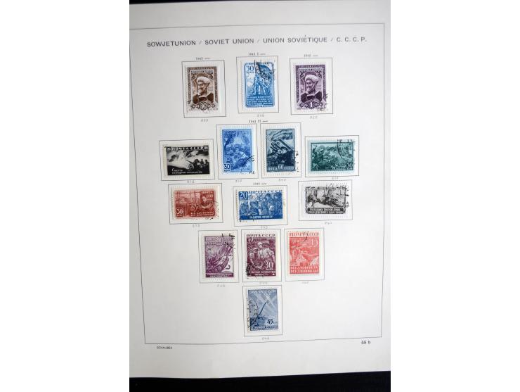 1858/1958, überwiegend gestempelte reichhaltige Sammlung mit guten Werten und Sätzen im Schaubek-Album und Einsteckbuch