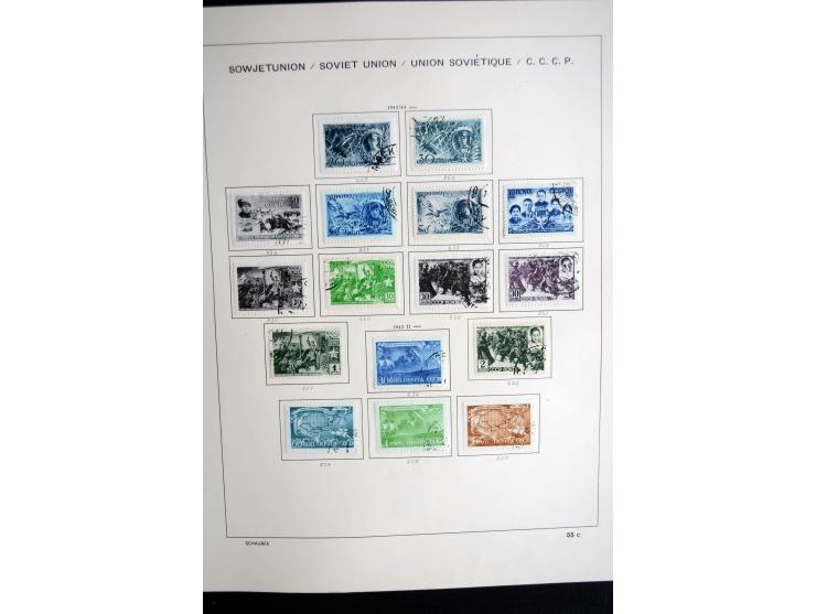 1858/1958, überwiegend gestempelte reichhaltige Sammlung mit guten Werten und Sätzen im Schaubek-Album und Einsteckbuch