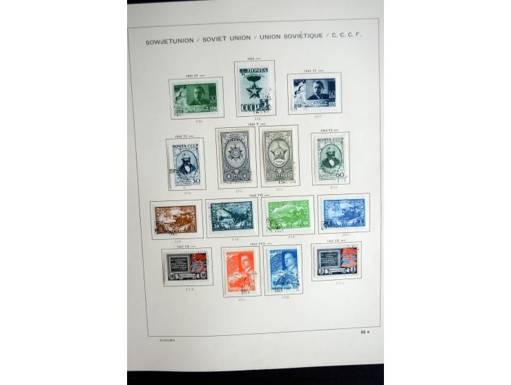 1858/1958, überwiegend gestempelte reichhaltige Sammlung mit guten Werten und Sätzen im Schaubek-Album und Einsteckbuch