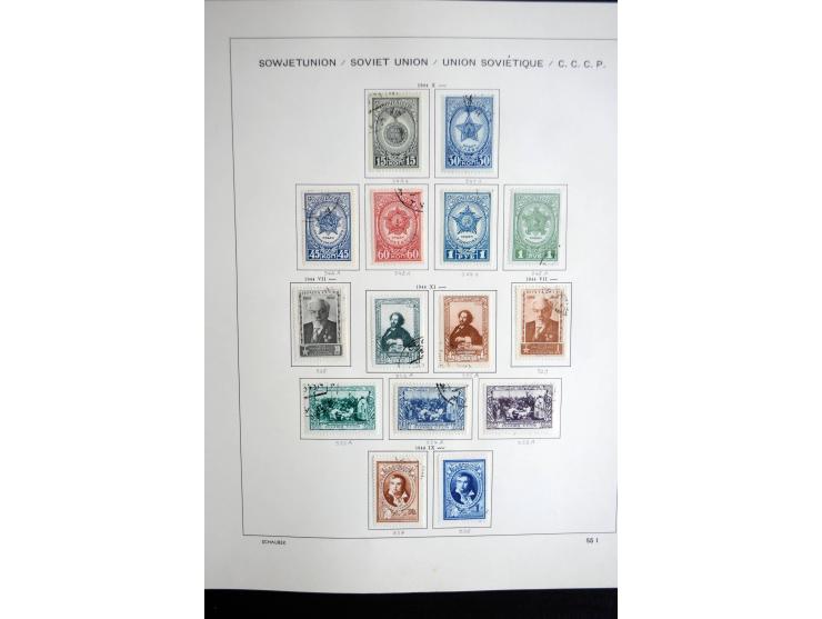1858/1958, überwiegend gestempelte reichhaltige Sammlung mit guten Werten und Sätzen im Schaubek-Album und Einsteckbuch