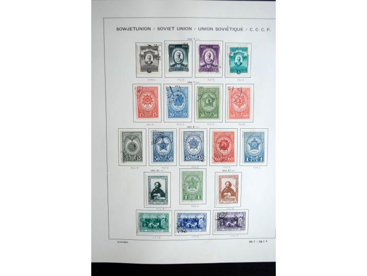 1858/1958, überwiegend gestempelte reichhaltige Sammlung mit guten Werten und Sätzen im Schaubek-Album und Einsteckbuch