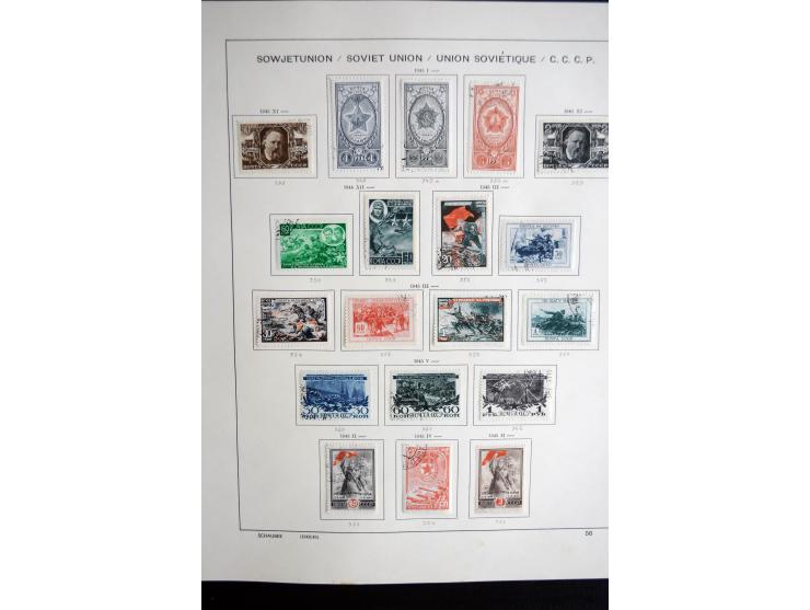 1858/1958, überwiegend gestempelte reichhaltige Sammlung mit guten Werten und Sätzen im Schaubek-Album und Einsteckbuch