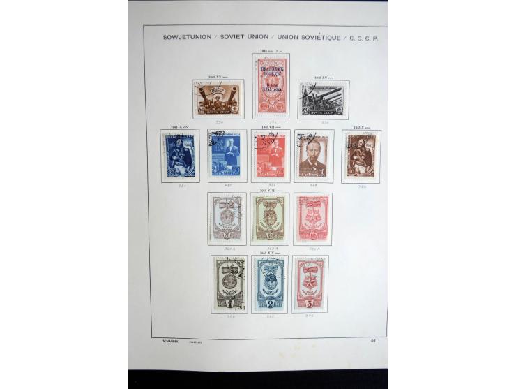 1858/1958, überwiegend gestempelte reichhaltige Sammlung mit guten Werten und Sätzen im Schaubek-Album und Einsteckbuch