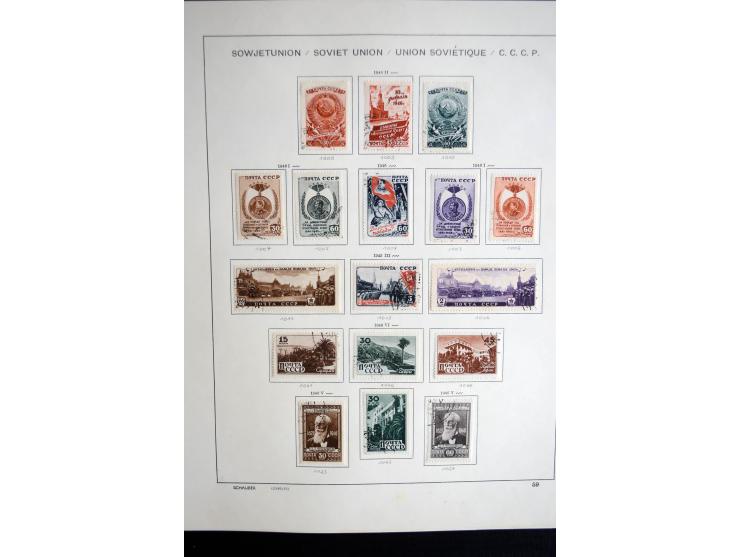 1858/1958, überwiegend gestempelte reichhaltige Sammlung mit guten Werten und Sätzen im Schaubek-Album und Einsteckbuch