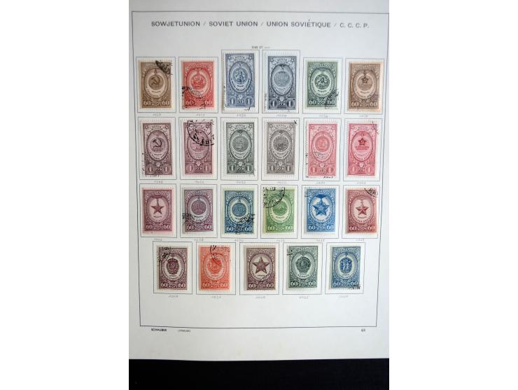 1858/1958, überwiegend gestempelte reichhaltige Sammlung mit guten Werten und Sätzen im Schaubek-Album und Einsteckbuch
