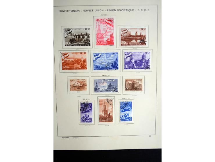 1858/1958, überwiegend gestempelte reichhaltige Sammlung mit guten Werten und Sätzen im Schaubek-Album und Einsteckbuch