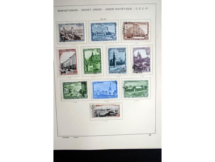 1858/1958, überwiegend gestempelte reichhaltige Sammlung mit guten Werten und Sätzen im Schaubek-Album und Einsteckbuch