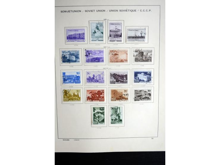 1858/1958, überwiegend gestempelte reichhaltige Sammlung mit guten Werten und Sätzen im Schaubek-Album und Einsteckbuch