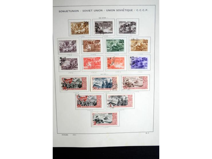 1858/1958, überwiegend gestempelte reichhaltige Sammlung mit guten Werten und Sätzen im Schaubek-Album und Einsteckbuch