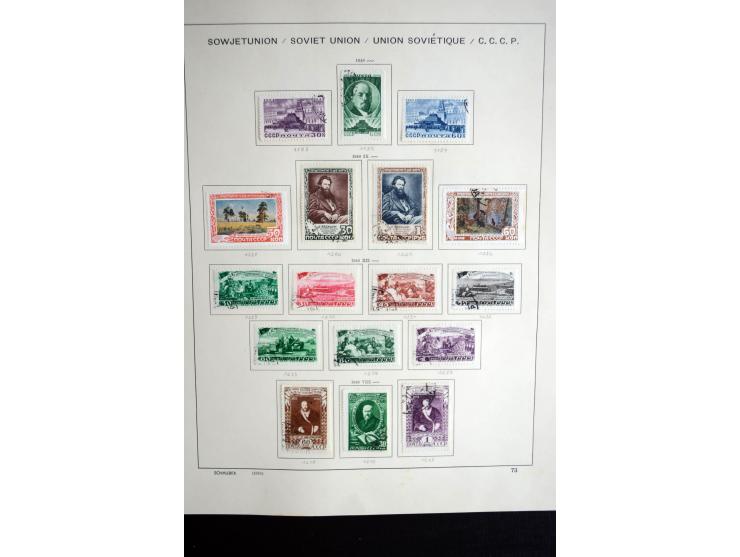 1858/1958, überwiegend gestempelte reichhaltige Sammlung mit guten Werten und Sätzen im Schaubek-Album und Einsteckbuch