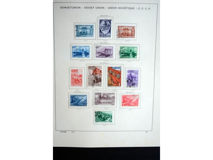 1858/1958, überwiegend gestempelte reichhaltige Sammlung mit guten Werten und Sätzen im Schaubek-Album und Einsteckbuch