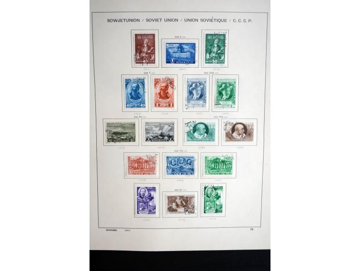 1858/1958, überwiegend gestempelte reichhaltige Sammlung mit guten Werten und Sätzen im Schaubek-Album und Einsteckbuch