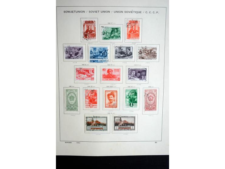 1858/1958, überwiegend gestempelte reichhaltige Sammlung mit guten Werten und Sätzen im Schaubek-Album und Einsteckbuch