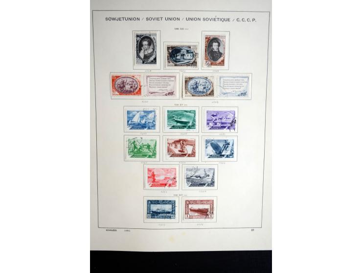 1858/1958, überwiegend gestempelte reichhaltige Sammlung mit guten Werten und Sätzen im Schaubek-Album und Einsteckbuch