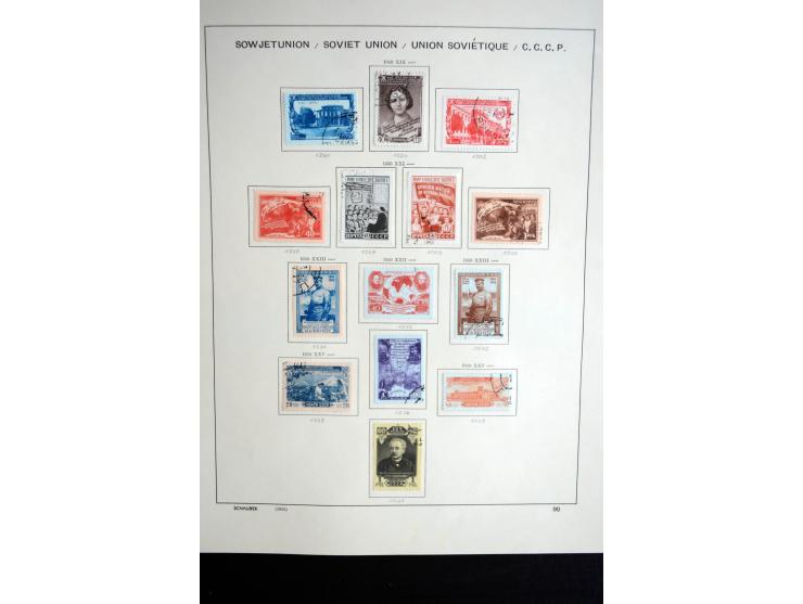 1858/1958, überwiegend gestempelte reichhaltige Sammlung mit guten Werten und Sätzen im Schaubek-Album und Einsteckbuch