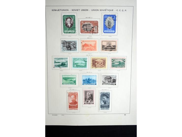 1858/1958, überwiegend gestempelte reichhaltige Sammlung mit guten Werten und Sätzen im Schaubek-Album und Einsteckbuch