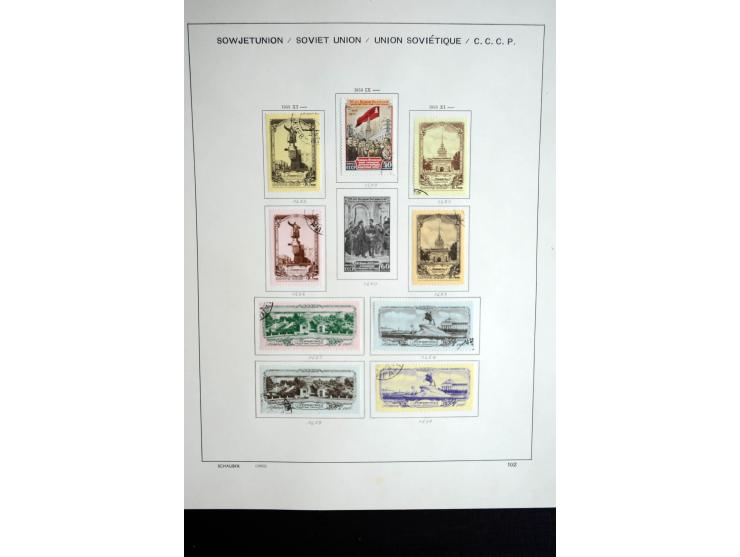 1858/1958, überwiegend gestempelte reichhaltige Sammlung mit guten Werten und Sätzen im Schaubek-Album und Einsteckbuch