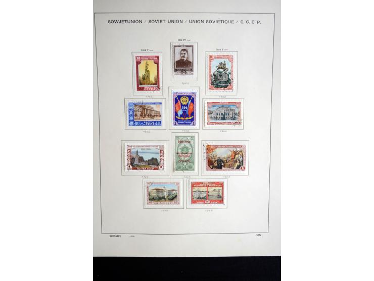 1858/1958, überwiegend gestempelte reichhaltige Sammlung mit guten Werten und Sätzen im Schaubek-Album und Einsteckbuch