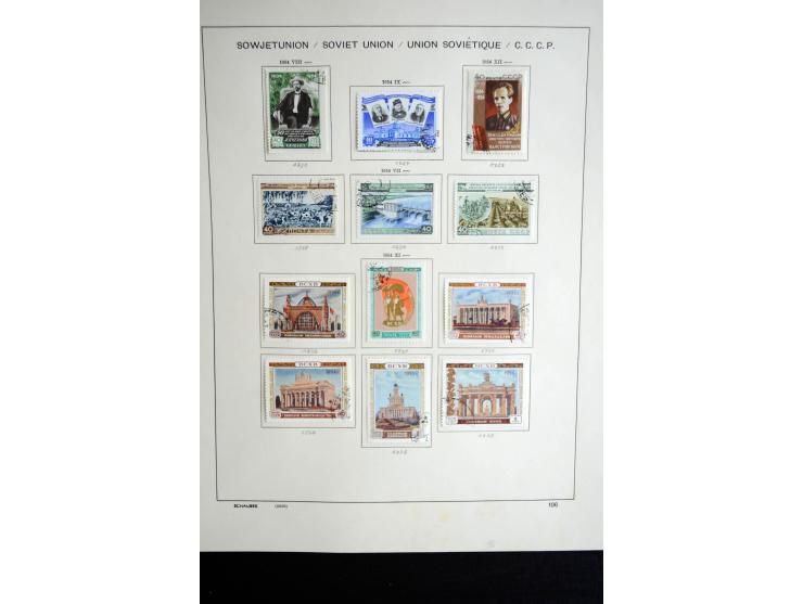 1858/1958, überwiegend gestempelte reichhaltige Sammlung mit guten Werten und Sätzen im Schaubek-Album und Einsteckbuch