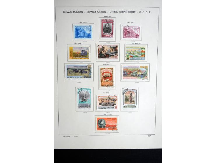 1858/1958, überwiegend gestempelte reichhaltige Sammlung mit guten Werten und Sätzen im Schaubek-Album und Einsteckbuch