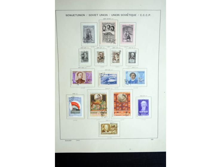 1858/1958, überwiegend gestempelte reichhaltige Sammlung mit guten Werten und Sätzen im Schaubek-Album und Einsteckbuch