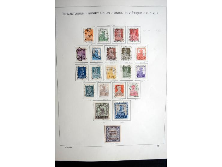 1858/1958, überwiegend gestempelte reichhaltige Sammlung mit guten Werten und Sätzen im Schaubek-Album und Einsteckbuch