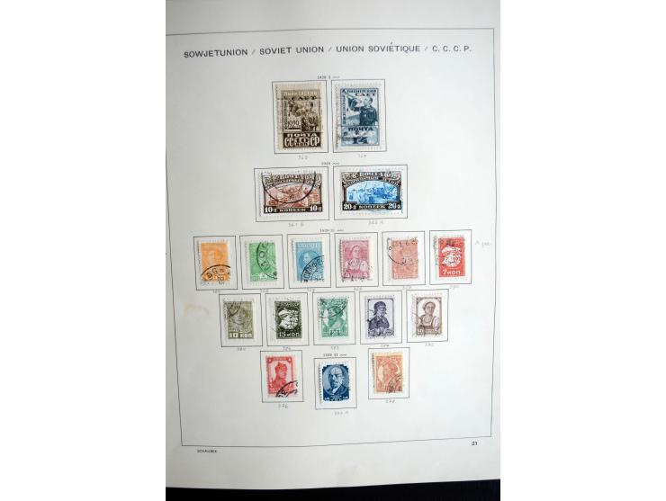 1858/1958, überwiegend gestempelte reichhaltige Sammlung mit guten Werten und Sätzen im Schaubek-Album und Einsteckbuch
