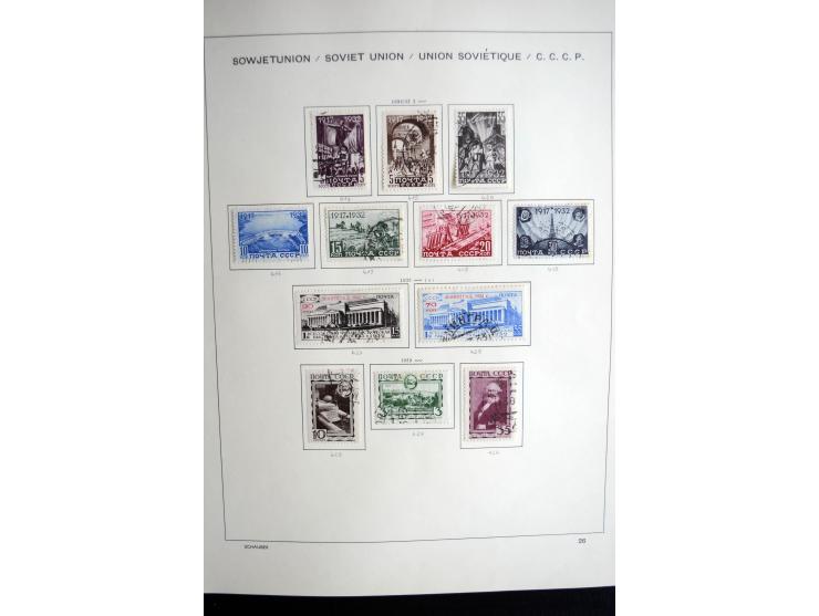 1858/1958, überwiegend gestempelte reichhaltige Sammlung mit guten Werten und Sätzen im Schaubek-Album und Einsteckbuch