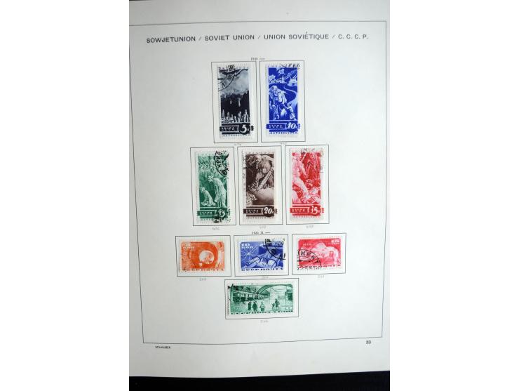 1858/1958, überwiegend gestempelte reichhaltige Sammlung mit guten Werten und Sätzen im Schaubek-Album und Einsteckbuch